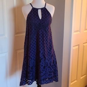 Alya Blue lace knee length dress size S